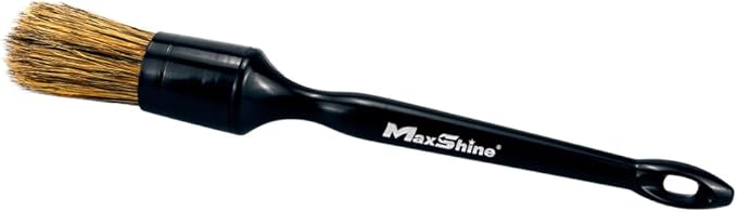 Maxshine Universal Premium Natural Boar’s Hair Detailing Brush #14 – Plastic Handle with No-Shed Bristles – Ideal for Cleaning Engines, Wheels, Interiors, Air Vents & More