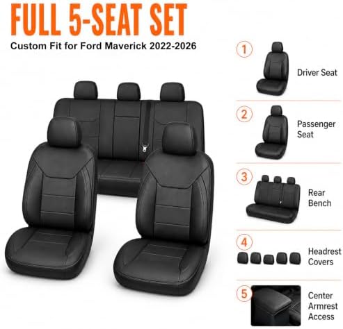 Seat Covers for 2022-2026 Maverick Accessories (Black)