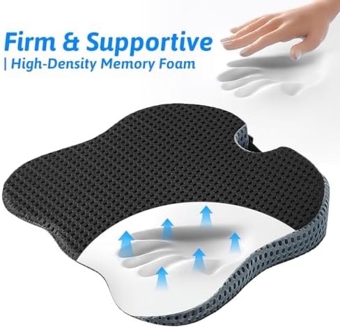 Wedge Car Seat Cushion for Driving for Better Visibility & Sciatica Relief