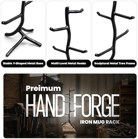 Handmade Iron Mug Tree - Heritage Design Mug Stand