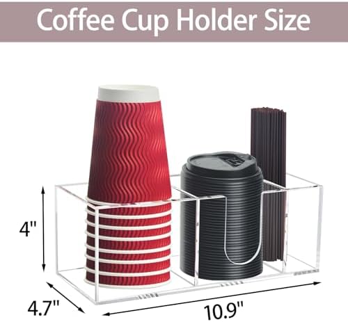 Coffee Cup Holder for Countertop, Acrylic Coffee Station Organizer