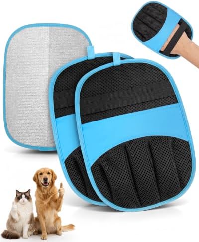 2 Pack Pet Hair Removal Glove for Dogs & Cats, Reusable
