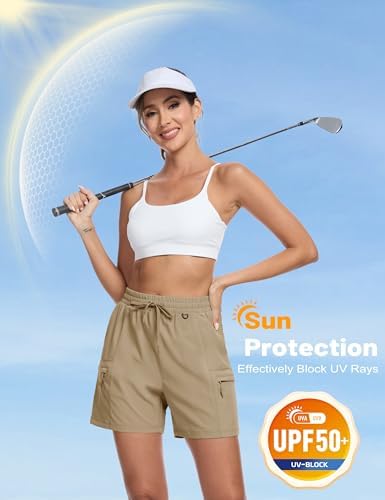 Women's Hiking Cargo Shorts with 4 Pockets Quick Dry Golf Casual