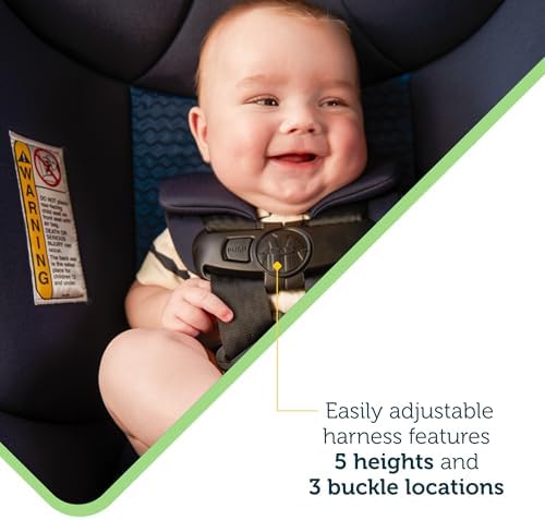 Smooth Ride Convertible Car Seat, 2-in-1 Rear & Forward Facing, 5-40 lbs, 30-50 lbs, Fits 3 Across, Slim Design, Latch, Machine-Washable, Travel-Ready, Crater Lake