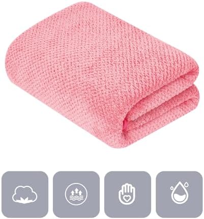 Microfiber Bath Towel Set Pack of 2, 35 x 70 Inches - Light Thin Quick Drying Highly Absorbent Bath Towel for Bath, Fitness, Yoga, Travel, Sport and Shower (2PCS Hot Pink)