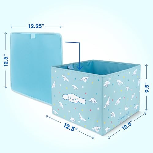 Sanrio Cinnamoroll Car Trunk Organizer, Steering Wheel Cover, Air Freshener & Refill – Cute, Collapsible, Heavy-Duty Storage & Car Accessories for Groceries, Tools, Travel – 12.5"L x 12.5"W x 9"H