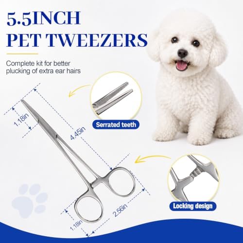 Upgraded Dog Ear Powder with 5.5 Inch Hair Removal Tool