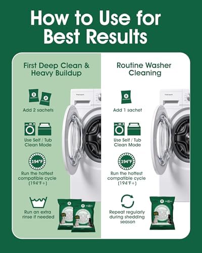 Washing Machine Cleaner for Pet Hair, 6-Month Supply