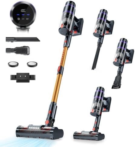Cordless Vacuum Cleaner, Lightweight Stick Vacuum with 50Kpa Suction