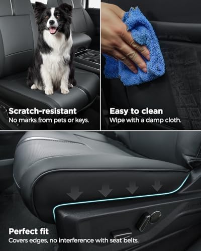 For Ford F150 Seat Covers 2015-2024 2025 2026 2027,Full Set Leather Waterproof Black Trucks Pickup Seat Covers Custom Fit for Ford F150 Accessories,Car Seat Cover for SuperCrew/CrewCab(XL,XLT)