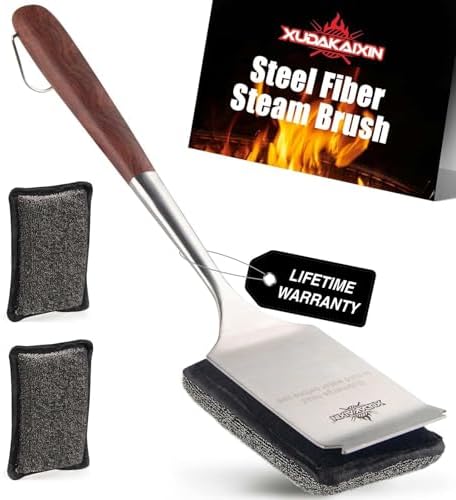 Grill Brush Bristle Free – Steam Cleans Burnt Grease Fast