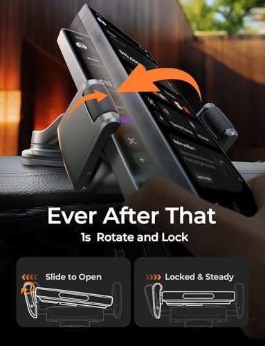 Suction Phone Mount for Car, [Ultra Suction & Less Fuss] Car Phone Holder Mount Vacuum Dashboard Phone Holder, Car Cell Phone Holder for iPhone 18 Pro Max 17 16 15 Air with Case Galaxy S26 S25