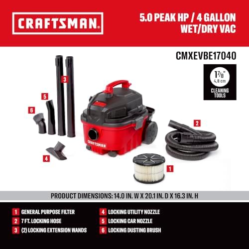 CMXEVBE17040 4 Gallon 5.0 Peak HP Wet Dry Shop Vacuum