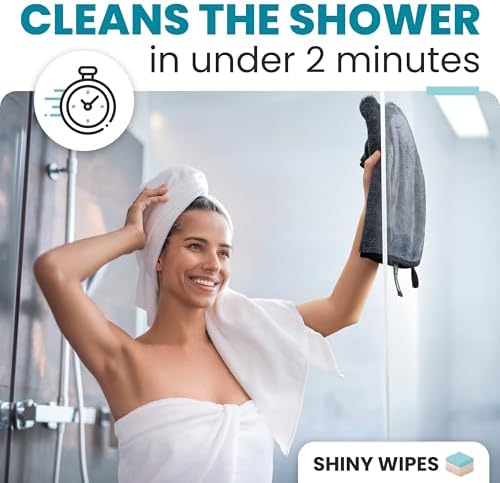 Shiny Wipes Medium Drying Towel, the Original, 12x16in/30x40cm, Ultra Absorbent Twisted-Loop Design, Streak-Free Towel Cloth for Shower, Household, Car, No Streaks or Limescale (1 Towel)