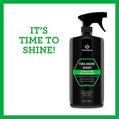 Tire Shine Spray, No-Wipe Wet Finish, 18 fl oz