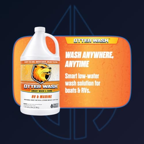 Otter Wash 1 Gallon Rinseless Car Wash Concentrate – 120+ Washes per Bottle – Smart Wash & Shine, Built-In Gloss Enhancer – No Hose or Bucket – Scratch-Free on Paint, Glass, Vinyl & Trim Made in USA