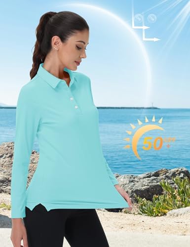 Long Sleeve Polo Shirts for Women Golf Tops with Collar Work