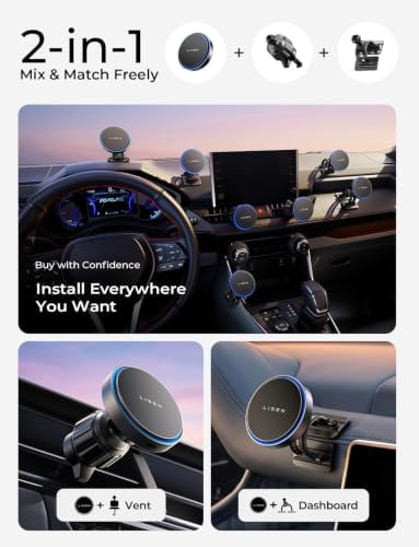 15W MagSafe Car Mount Charger, Magnetic Phone Holders for Your Car