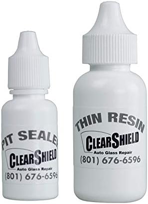 Clearshield Windshield Repair Resin - Auto Glass Repair Resin - Resin for Glass Scratch Repair - 2-in-1 Thin Resin and Pit Sealer