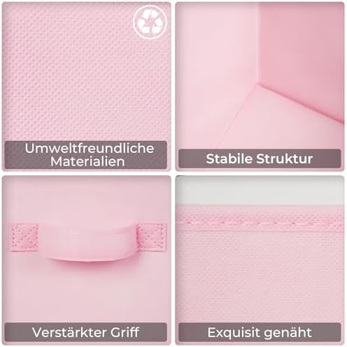11 Inch Cube Storage Bins, 6-Pack Storage Cube Organizer, Pink