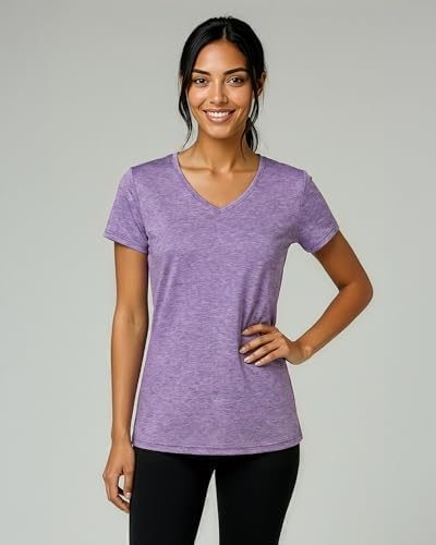 5 Pack Womens Dry Fit V Neck Workout Tops Athletic T Shirts Gym Yoga Tees