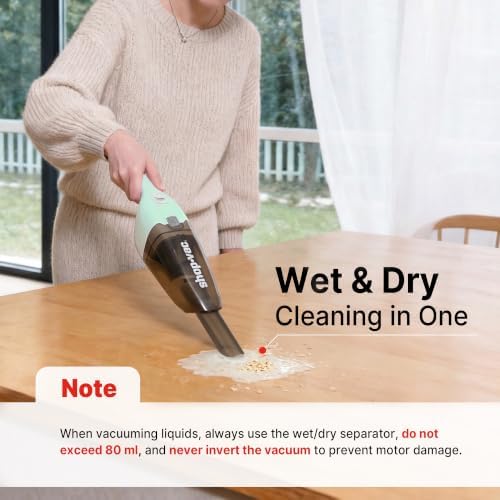 Wet/Dry Handheld Vacuum Cordless, Wall-Mounted Hand Vac, Green