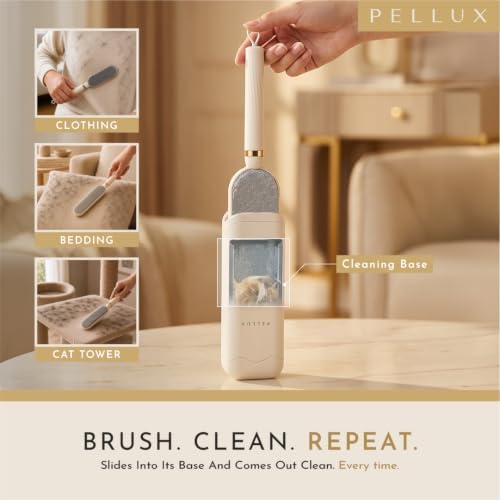 2-in-1 Pet Hair Remover Kit - Reusable Lint Roller & Fabric Brush for Dog and Cat Hair, Self-Cleaning Fur Removal Tool for Couch, Furniture, Clothes, Car, Carpet & Bedding