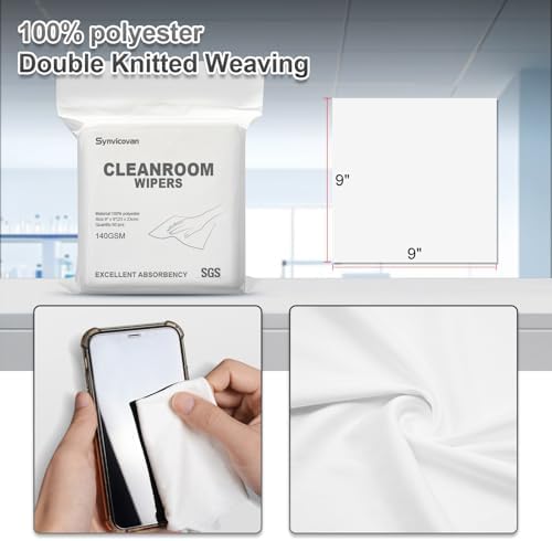 Cleanroom Cloth Wipes 9"x9",140GSM,Bag of 50 Pcs