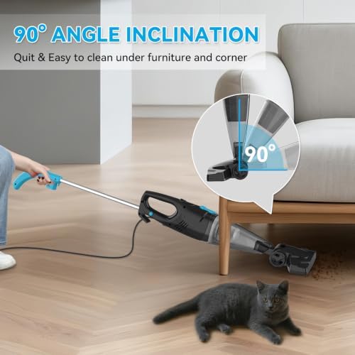 Lightweight Corded Stick Vacuum, 4-in-1 Handheld Small Vacuum with 4 HEPAS