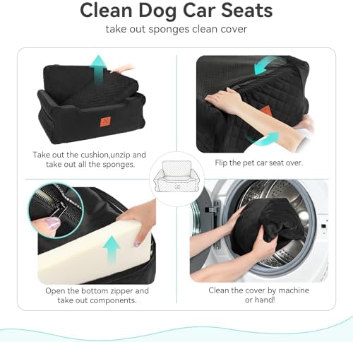 Dog Car Seat for Large/Medium Dogs Uuder 55 lbs, Memory Foam Car Dog Bed