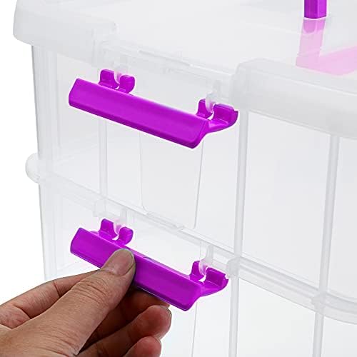 2 Layer Stack & Carry Box, Plastic Storage Container Box with Lid