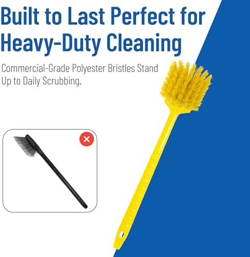 20 Inch Floater Scrub Brush, Polybutylene Bristles, Yellow