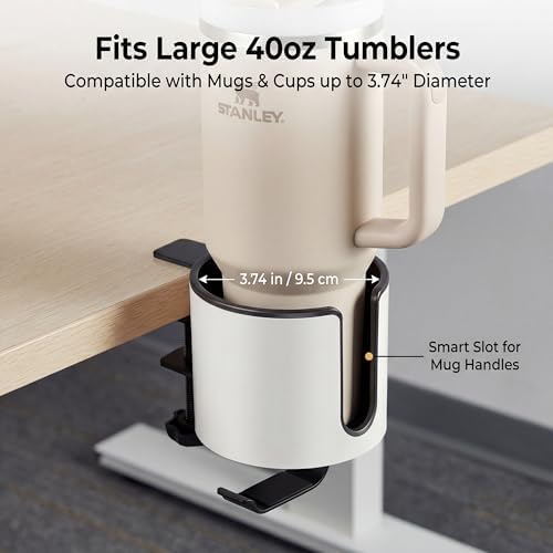 Luxury 2-in-1 Anti-spill Cup Holder with Headphone Hanger (WHITE)