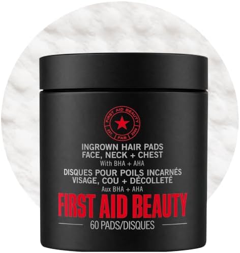 First Aid Beauty Ingrown Hair Pads for Men, Razor Bump Aftershave, 60 Ct