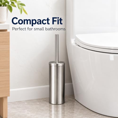 Toilet Brush and Holder Set, Stainless Steel 304 Toilet Bowl Brush