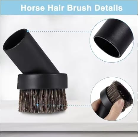 Round Dust Brush For Shark Vacuum Attachment with Hose Adapter, For Most Vacuum Cleaners Accessories