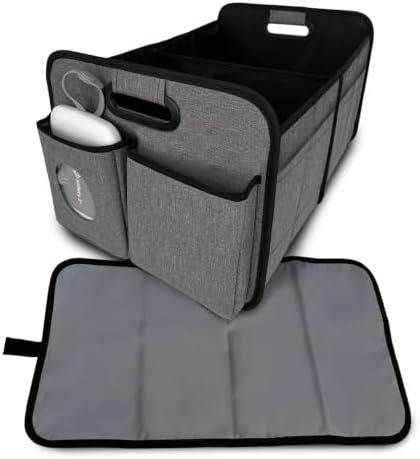Baby Trunk Organizer & Diaper Changing Station, Gray