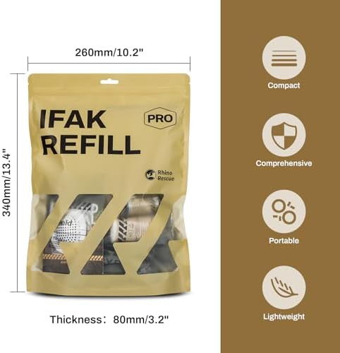 IFAK Refill Kit 17Pcs with CAT Gen-7 Tourniquet, Emergency Tactical First Aid Kit Medical Supplies, IFAK Trauma Kit Combat Pack for Trauma Wound Care, Gunshot, Car & Camping
