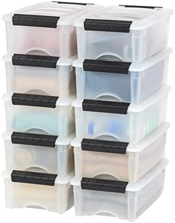 10-Pack 6 Quart Storage Bins with Lids, Pearl