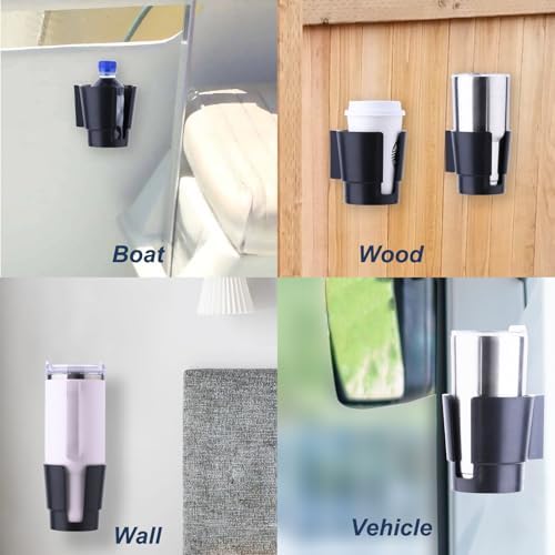 Universal Large Cup Holder Wall Mount, Heavy Duty Plastic Drink Holder