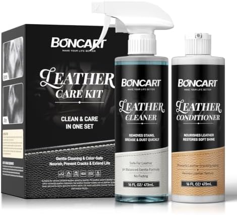 Leather Cleaner & Conditioner Kit for Cars & Home, 2x16 oz (2 IN 1)