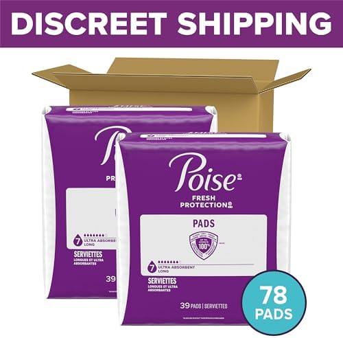 Incontinence Pads for Women, 7 Drop, Long, 78 ct