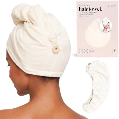Microfiber Hair Towel Wrap for Women - White Ivory