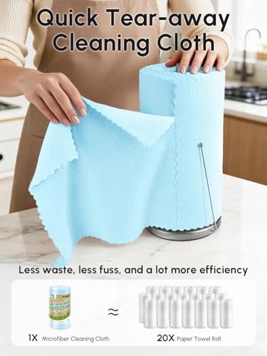 Microfiber Cleaning Cloths Roll 75 Pack 12x12 Inch Lint Free