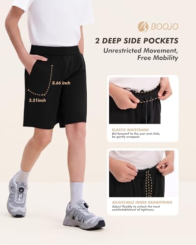 3 Pack Athletic Basketball Boys Shorts with Pockets - Kids Soccer Clothes