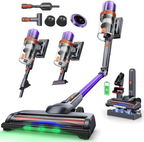 Cordless Vacuum Cleaner, 650W 55KPA 90Mins Runtime, 270° Flexible