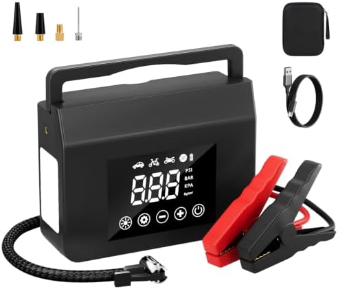 Portable Car Battery Jump Starter with Air Compressor 4000A 150PSI Inflator