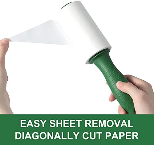 Lint Rollers Pet Hair Extra Sticky Refills,Mega Value Set 600 Sheets for Cat and Dog Hair Removal,100 Sheets Per Roller (Pack of 6) Green
