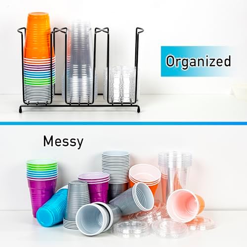 Wire Frame Cup and Lid Organizer 3 Compartment
