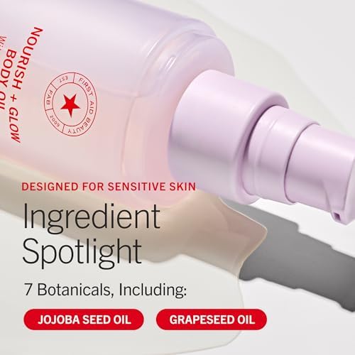 First Aid Beauty Nourish + Glow Body Oil, Crisp Tangerine Scent, 4.5 oz
